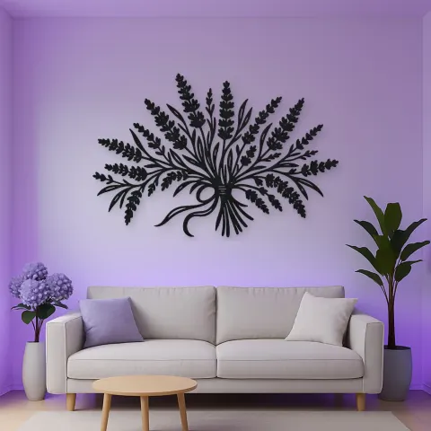 Lavender Bouquet Metal Wall Art | Botanical Metal Wall Decor alternative Ansicht