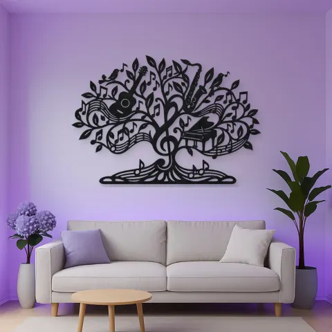 Music Note Tree Metal Wall Art | Music Room Wall Decor alternative Ansicht