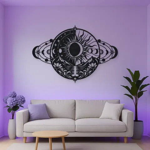 Eclipse Harmony Metal Wall Art | Celestial Boho Wall Decor alternative Ansicht