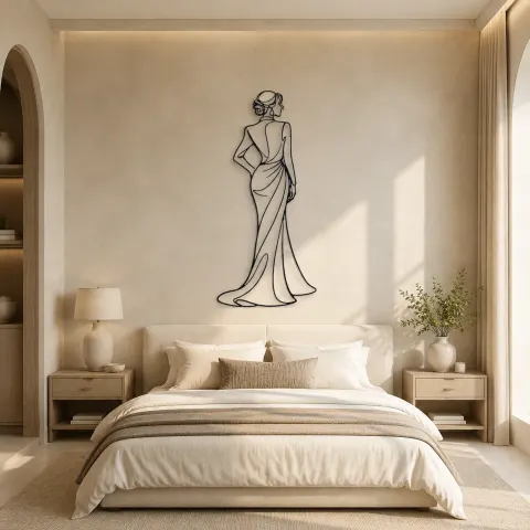 Vue alternative de Décoration murale en métal "Pose de Dos Confiant" | Décor de Figure de Mode