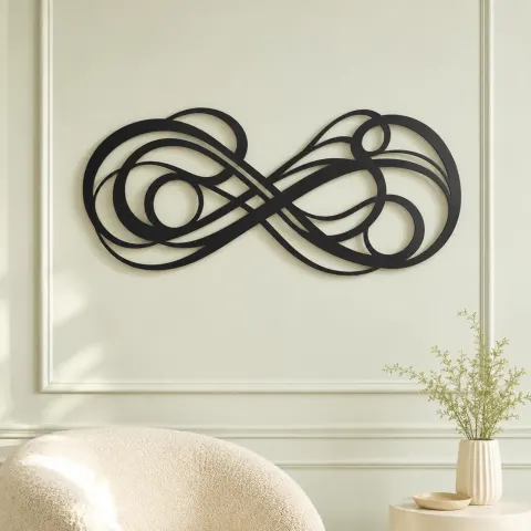 Vue alternative de Infinite Flow Loop Metal Wall Art | Modern Abstract Metal Decor