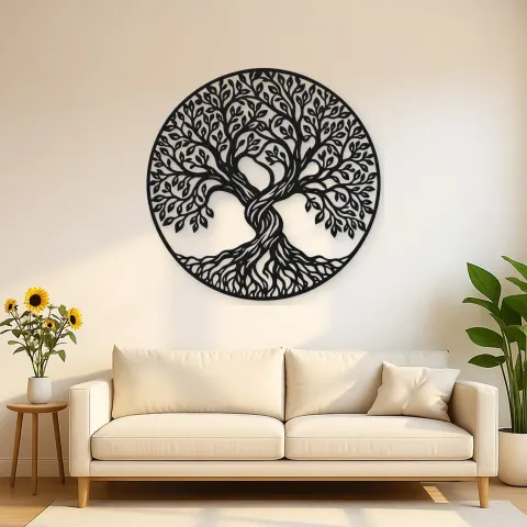 Two Trees Embrace Metal Wall Art | Botanical Metal Wall Decor