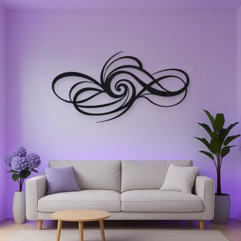 Vista alternativa de Minimal Spiral Motion Metal Wall Art | Modern Abstract Metal Decor