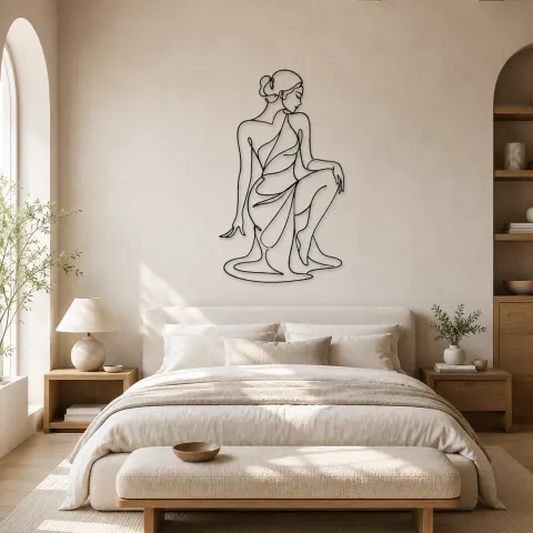 Vue alternative de Décoration murale en métal One Knee Muse | Décor mural féminin