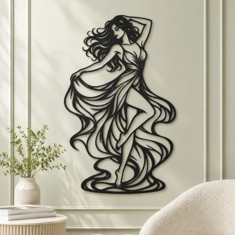 Vue alternative de Freeform Dance Muse Metal Wall Art | Movement Silhouette Decor