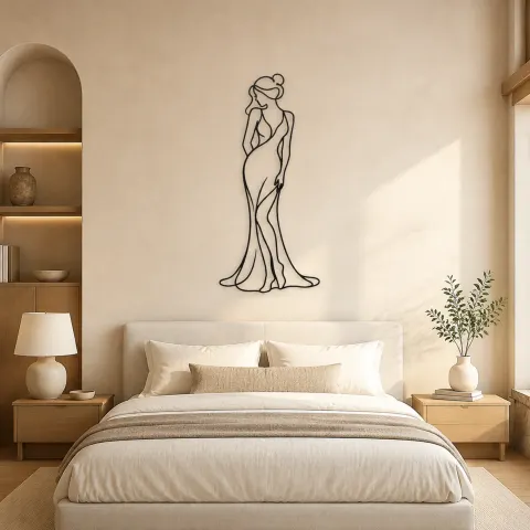 Vue alternative de Décoration murale en métal "Soft Hip Contrapposto" | Décor mural féminin