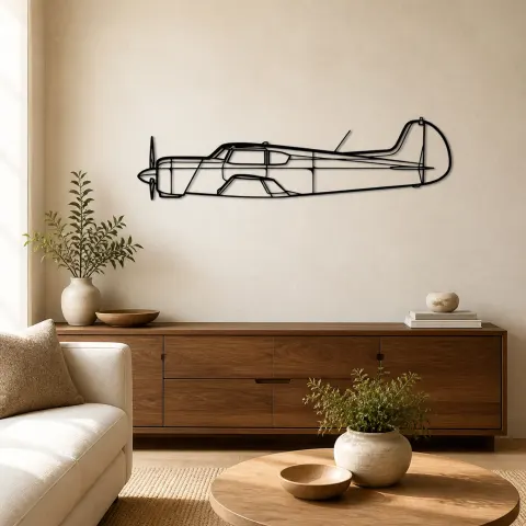 Silhouette en métal du Yak-18T, Décoration murale en métal, Décor aéronautique, Décorateur aviateur