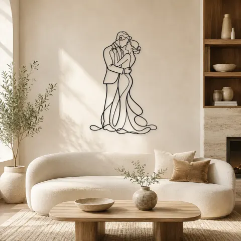 Décoration murale en métal Couple Élégant du Soir | Décor Couple Romantique