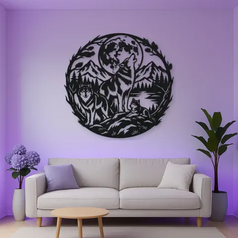 Vue alternative de Wolf Moon Arc Metal Wall Art | Celestial Boho Wall Decor