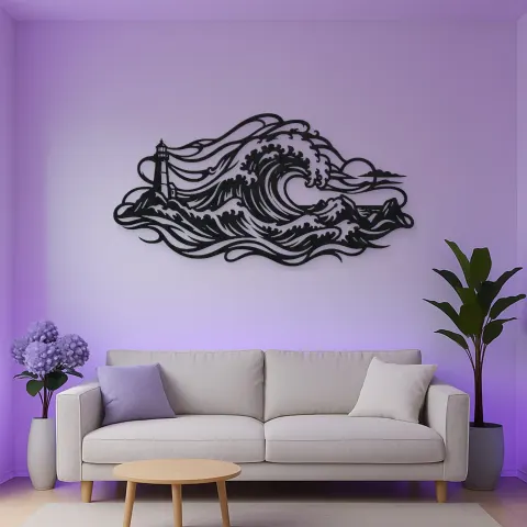 Storm Wave Crest Metal Wall Art | Coastal and Nautical Wall Decor alternative Ansicht