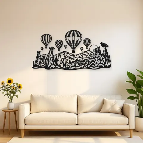Cappadocia Balloons Metal Wall Art | Travel and City Wall Decor