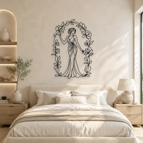 Vue alternative de Décoration murale en métal Femme Arche Florale | Décor mural Femme Botanique
