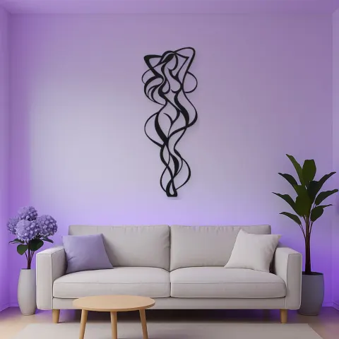 Abstract Body Curves Metal Wall Art | Modern Abstract Metal Decor alternative Ansicht