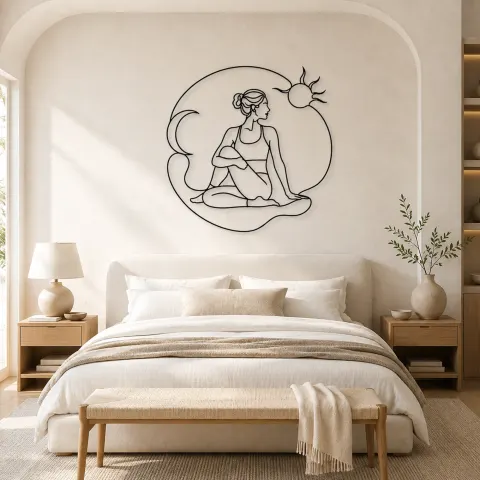 Vue alternative de Décoration murale en métal Twisted Chair Flow | Décor mural Yoga et Méditation