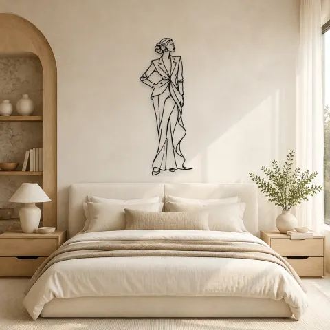 Vue alternative de Décoration murale en métal Timeless Couture Model | Décor de Figure de Mode