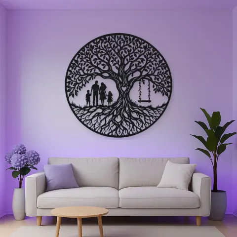 Vista alternativa de Family Roots Tree Metal Wall Art | Family Silhouette Decor