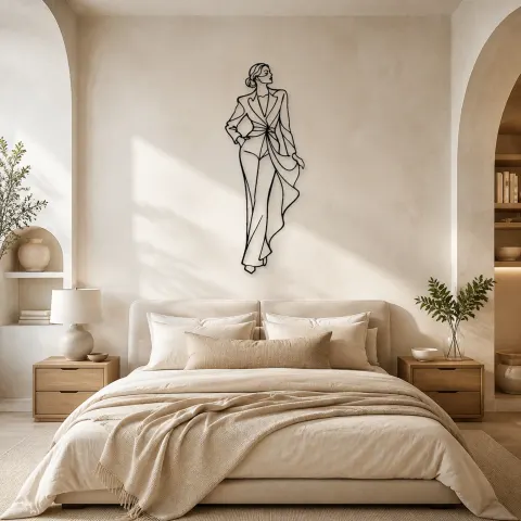 Vue alternative de Silhouette de Mode de Luxe en Métal | Décoration Murale Figure de Mode