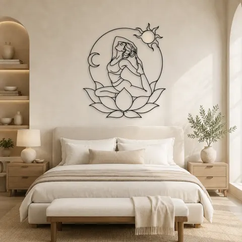 Vue alternative de Décoration murale en métal "Half Lotus Muse" | Décor mural Yoga et Méditation
