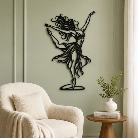 Vue alternative de Dance of Freedom Metal Wall Art | Movement Silhouette Decor