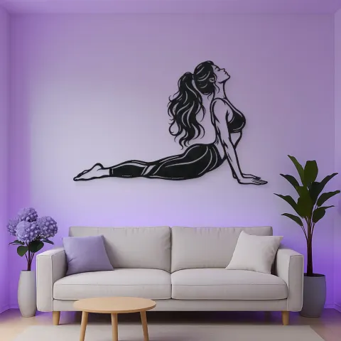 Vue alternative de Cobra Pose Flow Metal Wall Art | Movement Silhouette Decor