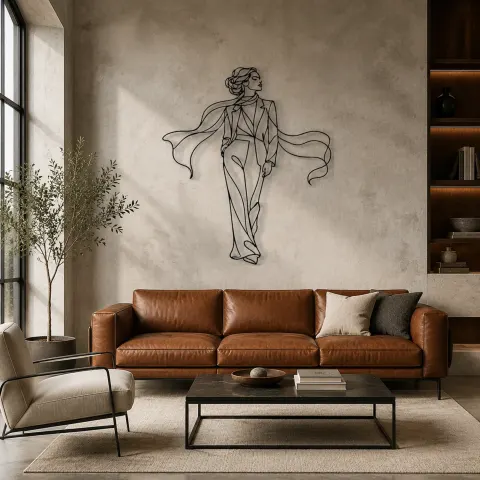 Vue alternative de Décoration murale en métal Modèle Écharpe Dramatique | Décor mural Figure de Mode