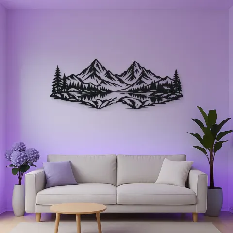 Vista alternativa de Twin Peaks Reflection Metal Wall Art | Modern Abstract Metal Decor