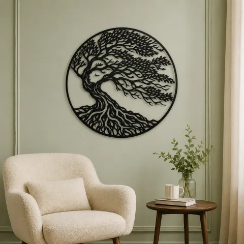 Vue alternative de Windblown Tree Metal Wall Art | Botanical Metal Wall Decor