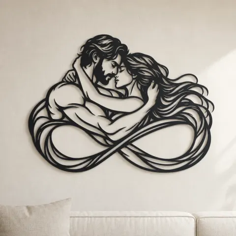 Eternal Loop Lovers Metal Wall Art | Romantic Couple Decor