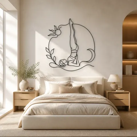 Vue alternative de Décoration murale en métal "Shoulderstand Calm" | Décor mural de yoga et méditation