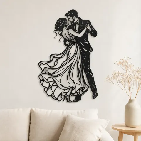 Wedding First Dance Metal Wall Art | Romantic Couple Decor