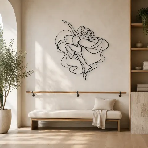 Décoration murale en métal Jazz Dance Pose | Décor mural silhouette de danse