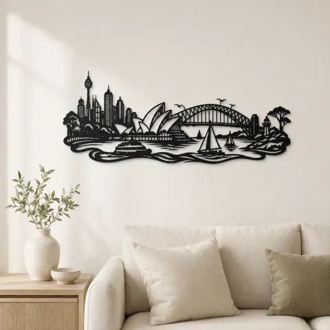 Sydney Harbour Flow Metal Wall Art | Travel and City Wall Decor