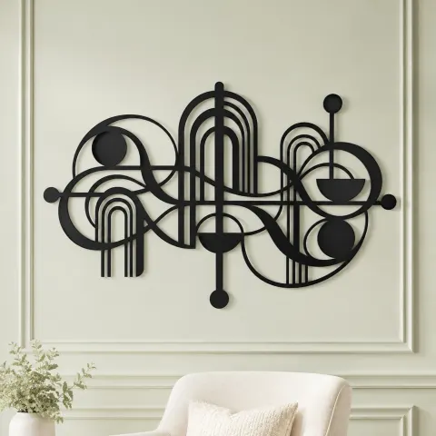 Vue alternative de Mid-Century Arches Metal Wall Art | Modern Abstract Metal Decor