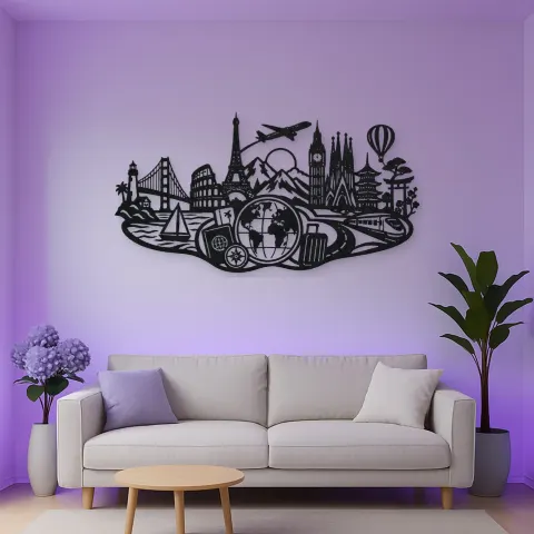 Passport Journey Symbol Metal Wall Art | Travel and City Wall Decor alternative Ansicht