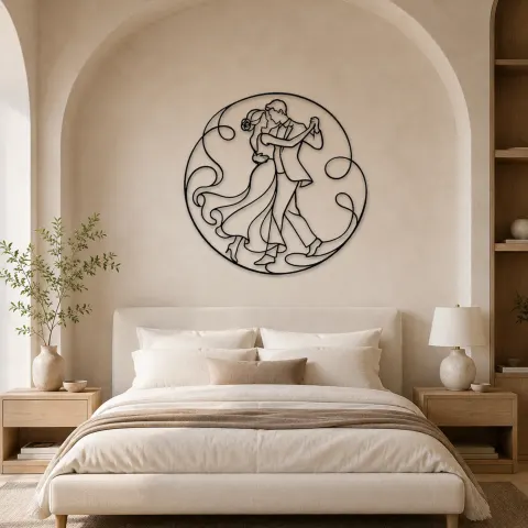 Vue alternative de Décoration murale en métal Couple Tournant Doucement | Décor Romantique