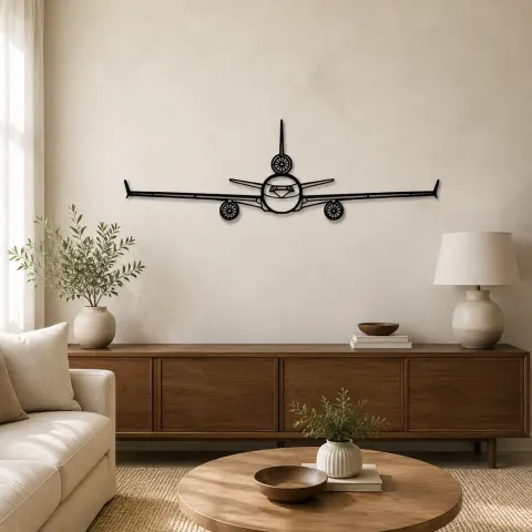 Silhouette en métal d'avion Douglas MD-11, décoration murale en métal, décoration aéronautique, cadeau pour aviateurs
