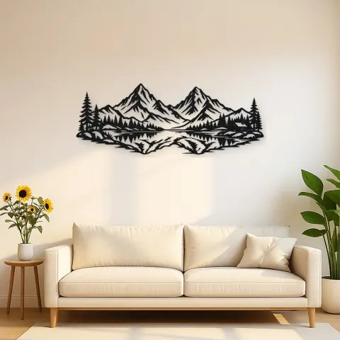 Twin Peaks Reflection Metal Wall Art | Modern Abstract Metal Decor