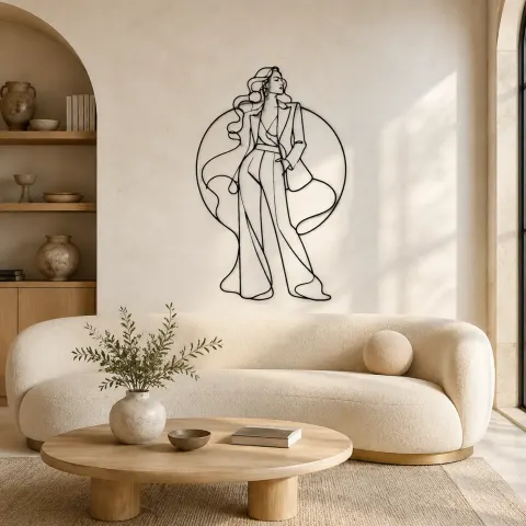 Décoration murale en métal Pose de Mode en Studio | Décor Mural Figure de Mode