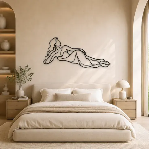 Vue alternative de Décoration murale en métal "Side Lie Elegance" | Décor mural féminin