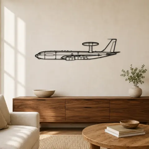 Silhouette en métal d'avion E-3G Sentry, décoration murale en métal, décoration aéronautique, cadeau pour aviateurs