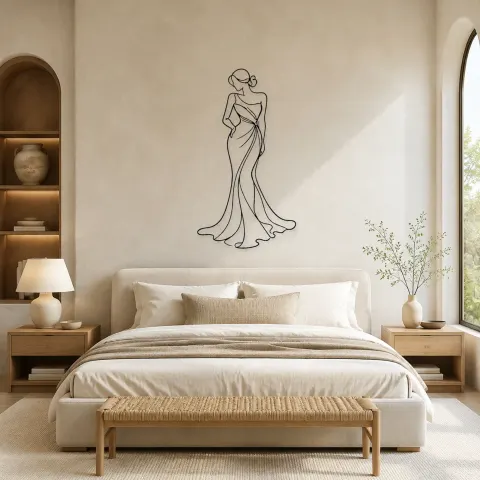 Vue alternative de Décoration murale en métal Muse en Robe de Lys | Décor Femme Botanique