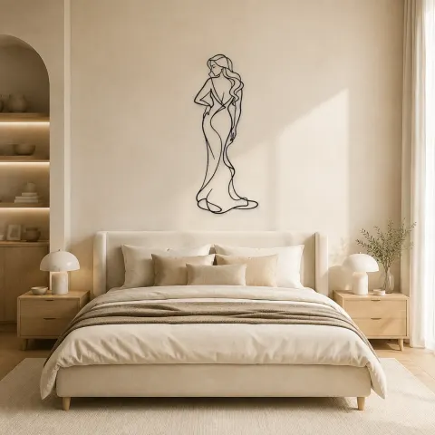 Vue alternative de Décoration murale en métal "Hair over Shoulder" | Décor mural féminin