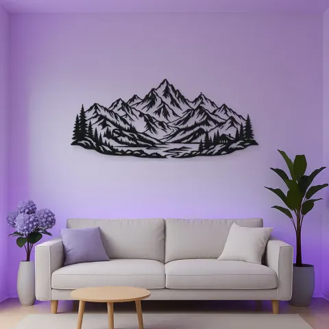 Alpine Crown Metal Wall Art | Nature Silhouette Decor alternative Ansicht