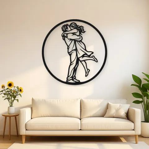 Long Distance Reunion Metal Wall Art | Romantic Couple Decor