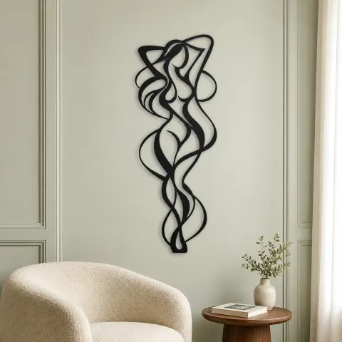 Vue alternative de Abstract Body Curves Metal Wall Art | Modern Abstract Metal Decor