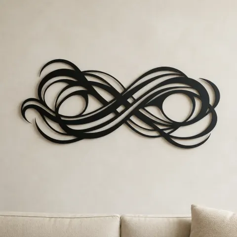 Interwoven Wave Ribbons Metal Wall Art | Modern Abstract Metal Decor