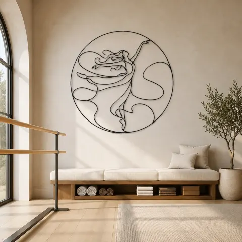 Décoration murale en métal Lyrical Dance Muse | Décor mural silhouette de danse