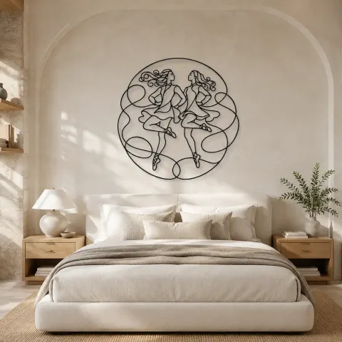 Vue alternative de Décoration murale en métal Danse irlandaise | Décor mural silhouette de danse
