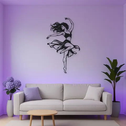 Vue alternative de Contemporary Dance Turn Metal Wall Art | Movement Silhouette Decor