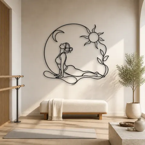 Kobra-Pose Aufstieg Metall-Wandkunst | Yoga und Meditation Wanddekoration